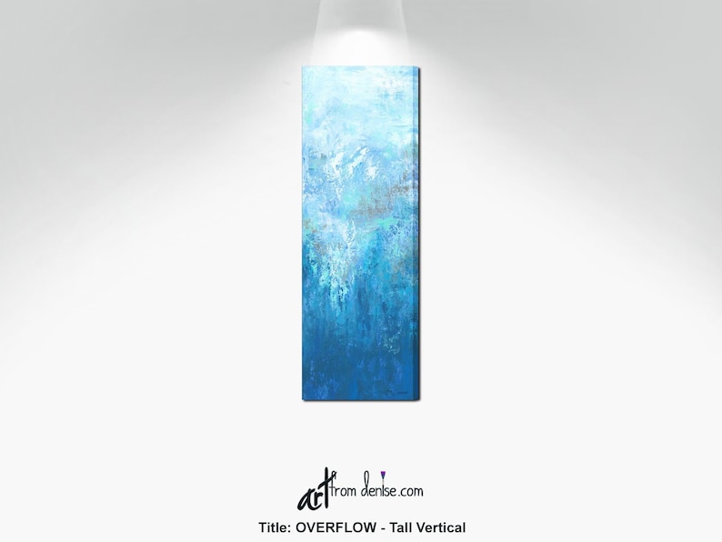 Tall vertical wall art canvas abstract Long narrow gray ...