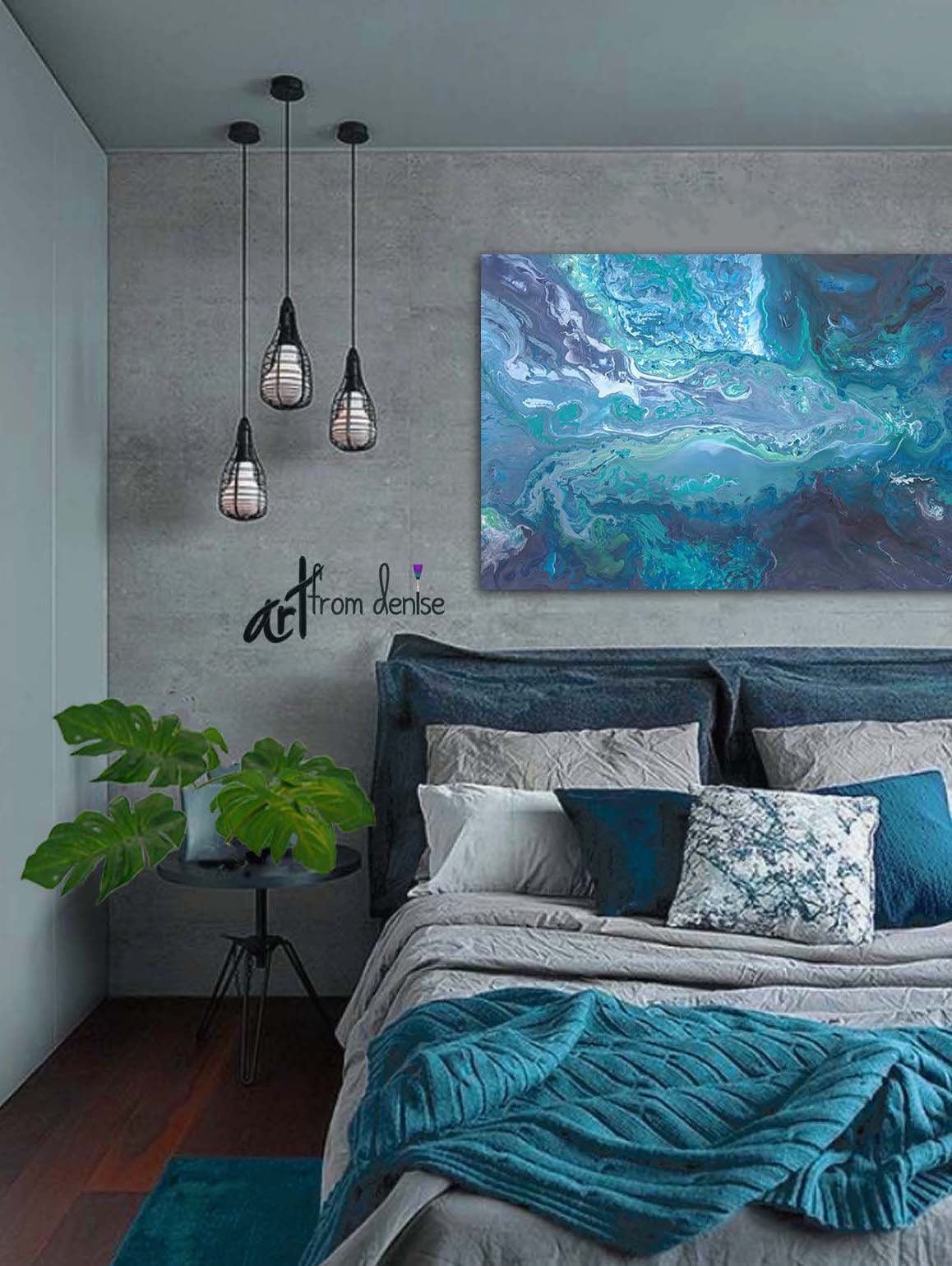Grey turquoise bedroom discount
