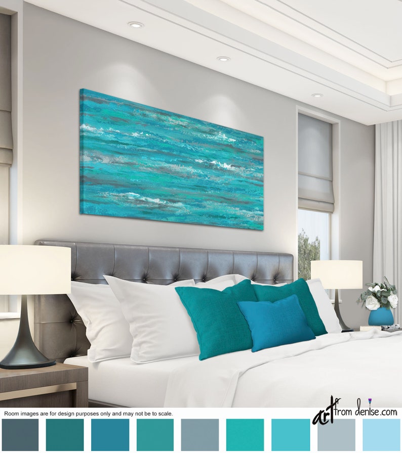 Long horizontal canvas wall art over bed decor above couch Etsy