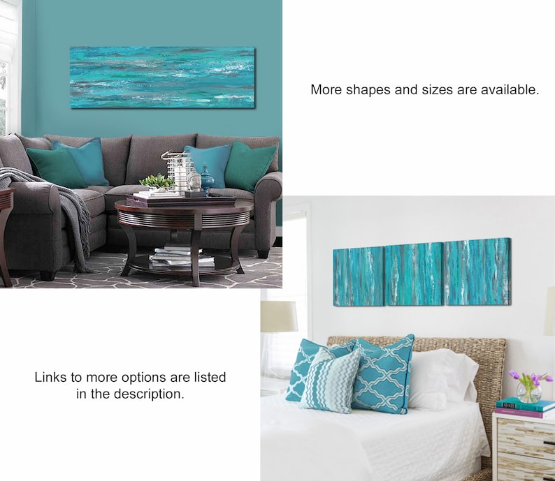 Long horizontal canvas wall art over bed decor above couch Etsy