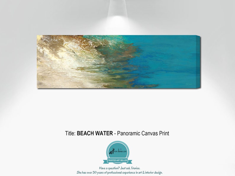 Teal Blue & Green Panoramic Wall Art Canvas Abstract Etsy Australia