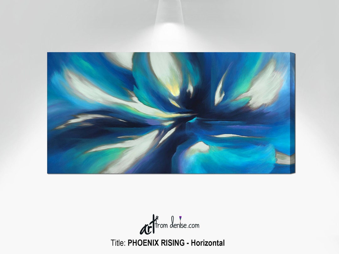 Contemporary Wall Art Canvas Print, Navy Blue Abstract Artwork for