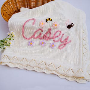 Custom Name Baby Blanket, Personalized Baby Keepsake, Newborn Gift, Baby Shower Present,Welcome Baby Memory for Families