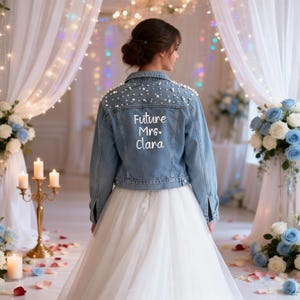 Custom Bride Jacket, Embroidered Future Mrs Design, Wedding Celebration Outfit, Bridal Party Gift, Personalized Name Jacket, Bride Gift Idea