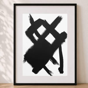 Large Black and White Abstract Painting, Original Monochrome Artwork, Contemporary Expressionist Art, Modern Wall Decor, Statement Piece