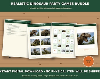 Ultimate Dinosaur Party Games Bundle Printable: Kids Birthday Activities PDF