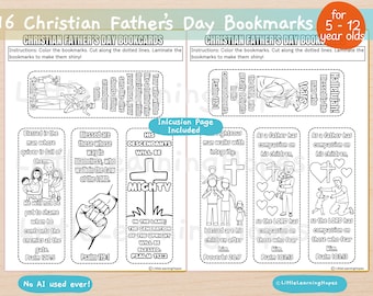 16 signets pour la fête des pères (5-12 ans) | Arts et artisanat religieux pour l'église et la maison - Aucune IA utilisée | Leçon biblique, école du dimanche