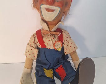 Steiff Clownie Clownpop Vintage rubberen kop origineel label en hoed speelgoed jaren 60 Lrg 17"