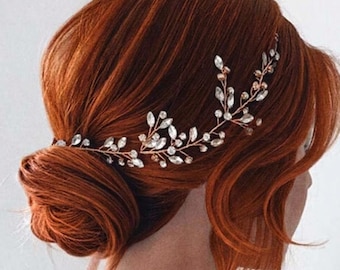 Handmade Bridal Hair Vine,Crystal Wedding Headpiece,Wedding Hair Accessory,Bridal Headband Vine,Bride Hair Piece,Bridesmaid Hair Vine