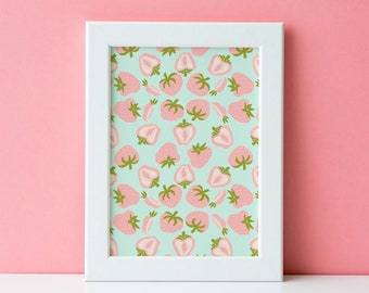 Pink Strawberries - ART PRINT