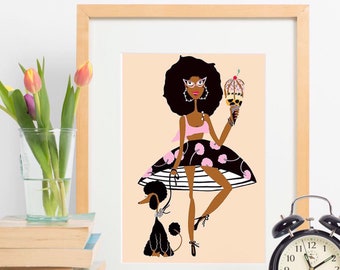 Ice Cream and Poodle - Art Print