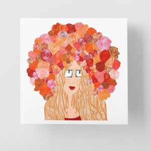 Flower Crowned Redhead art print home decor image 2