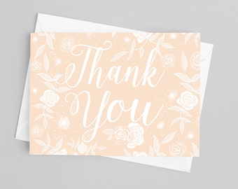 Floral Thank you cards - A Set of 5 Cards