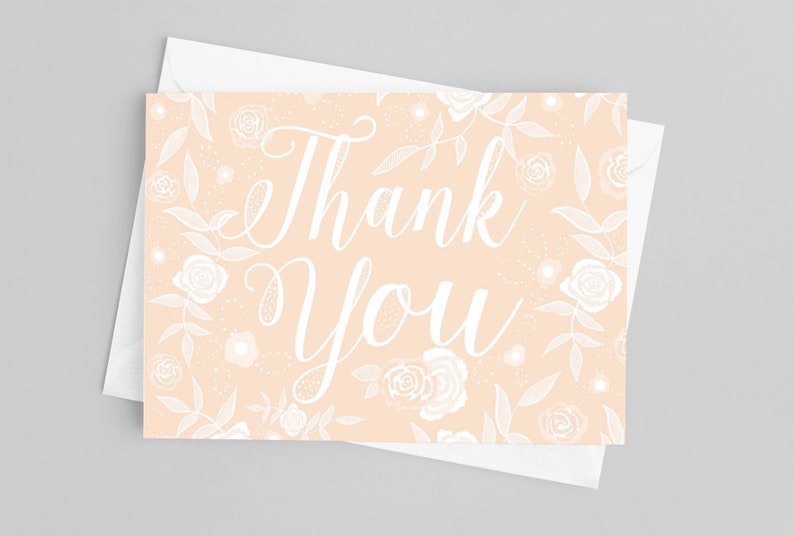 Floral Thank You Cards - A Set of 5 Cards - Etsy