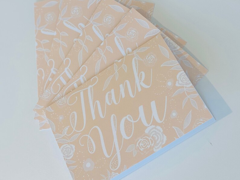 Floral Thank You Cards - A Set of 5 Cards - Etsy