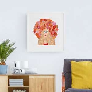 Flower Crowned Redhead art print home decor image 4