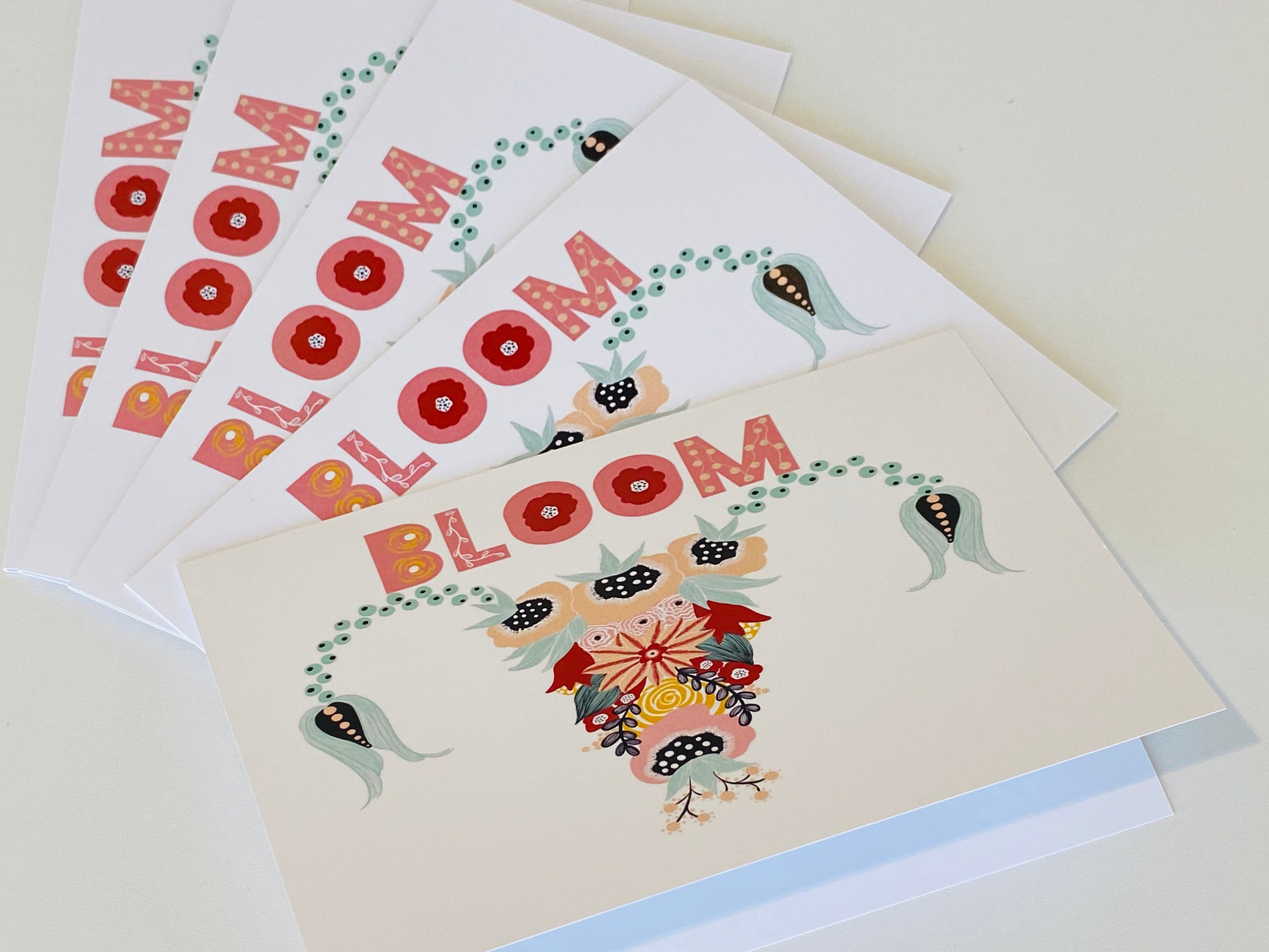 Bloom - Set of 5 Cards - Etsy