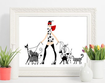 Cat Walker - ART PRINT