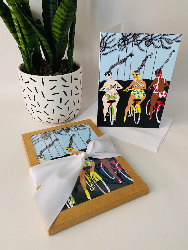 Ride in Your Swimsuits Set of 5 CARDS Etsy
