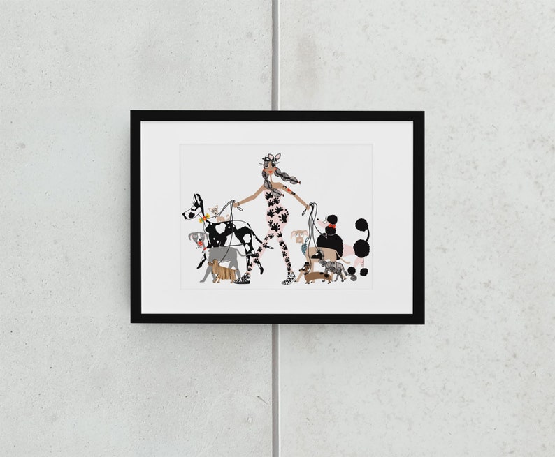 ART PRINT The dog walker image 1