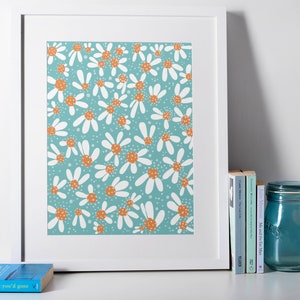 Wild Blue Daisies Art Print image 1