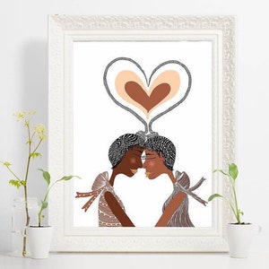 Love Braids Art Print: Earthlings Illustration