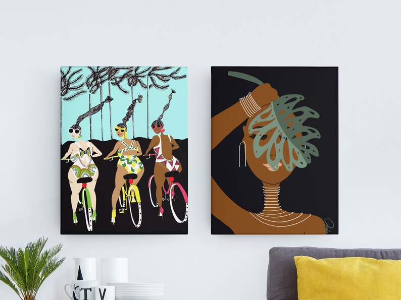 Riding in swimsuits Canvas Print immagine 3