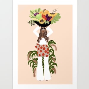 The Lovely Gardener art print, gardener art, black art, home decor,wall art,gallery wall,plant lover,african american art, cute art image 4