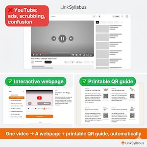 Jag kommer att förvandla din instruktionsvideo till en steg-för-steg QR-guide för byggsatsförsäljare och lärare.