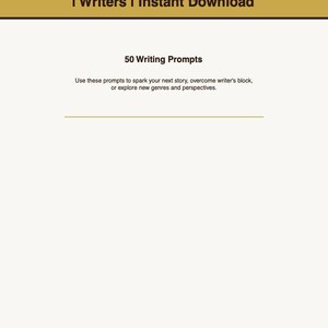 Flash Fiction Writing Prompts Printable | 75 Micro Story Starters Under 1000 Words | Writers | Instant Download