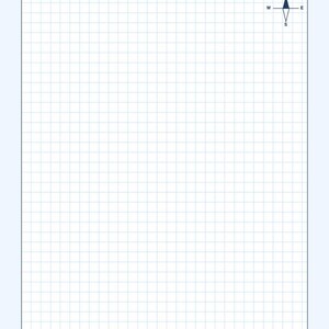 May include: A light blue grid paper template for an open concept floor plan. The document features a dark blue header with the text 'OPEN CONCEPT FLOOR PLAN', a compass rose in the top right corner, and blank fields for project, scale, and date.