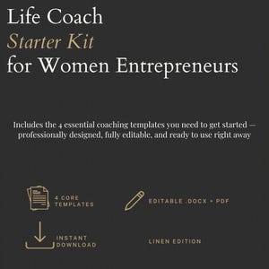 Life Coach Starter Kit Templates | Women Entrepreneur Session Notes, Intake, Invoice (Digital Download)