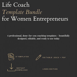 Life Coach Templates Bundle | Client Intake, Invoice, Planner (Digital Download)