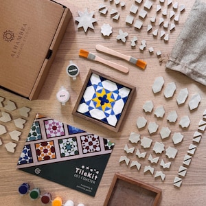 Kit para hacer posavasos de cerámica para dos personas - Actividad para una cita romántica - Regalo único para parejas