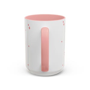 Kawaii Angel Bunny Accent Coffee Mug | Pink Interior 11oz 15oz image 8