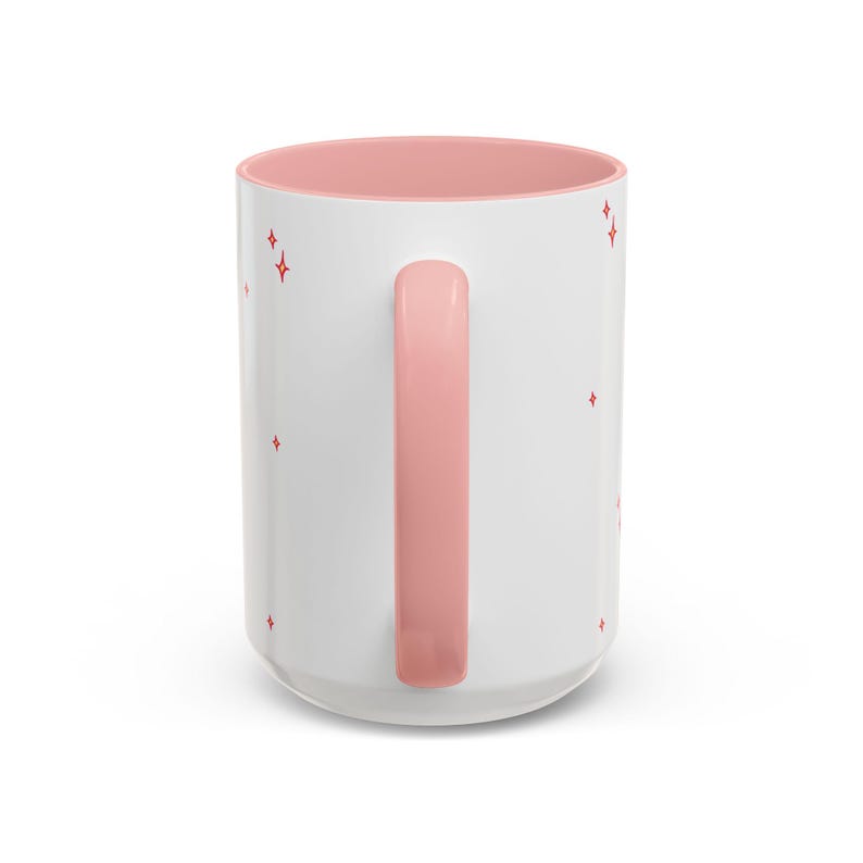 Kawaii Angel Bunny Accent Coffee Mug | Pink Interior 11oz 15oz image 8