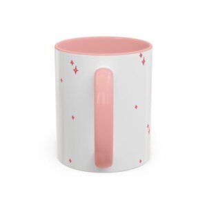 Kawaii Angel Bunny Accent Coffee Mug | Pink Interior 11oz 15oz image 4