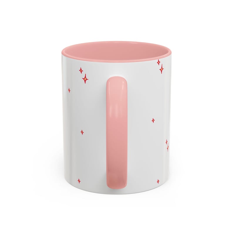 Kawaii Angel Bunny Accent Coffee Mug | Pink Interior 11oz 15oz image 4