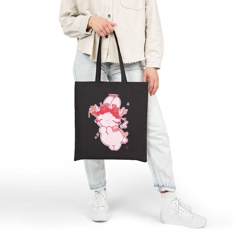 Kawaii Angel Tote Bag | Cherub Illustration Canvas Bag image 4
