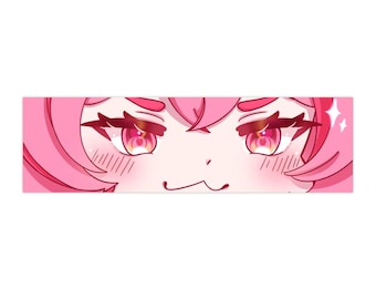 Pink Anime Eyes Bumper Sticker | Kawaii Chibi Vinyl Decal