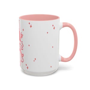Kawaii Angel Bunny Accent Coffee Mug | Pink Interior 11oz 15oz image 12
