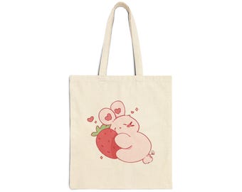 fourre-tout câlin aux fraises | Illustration mignonne de baies de kawaii