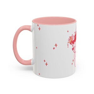 Kawaii Angel Bunny Accent Coffee Mug | Pink Interior 11oz 15oz image 3