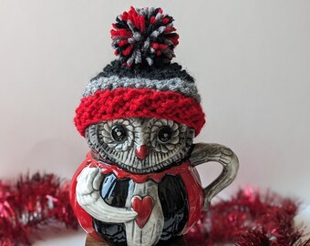 Johanna Parker Inspired Lady Bug Holiday Decor Winter Mantle Red Black Heart Valentine's Day Mug Topper Hat Love Bug Tiered Tray Accessories