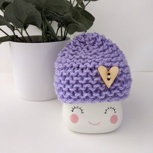 Marshmallow Mug Hat - Rae Dunn Inspired Holiday Decor Mantle Lavender Purple Heart Summer Spring Mug Topper Tiered Tray Accessories