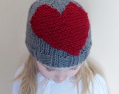 Knitted Valentine's Day Hat (Child Size)
