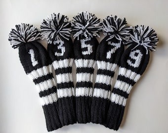 Reserviert für Carol Custom Knitted Golf Club Socken Golf Head Covers (personalisiert mit Ihrer Wahl von Zahlen / Buchstaben) mit Monogramm Geschenk