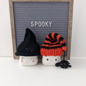 Marshmallow Mug Hat Rae Dunn Inspired Halloween Spider Orange Black Elf Witch Holiday Decor Fall Mantle Mug Topper Tiered Tray