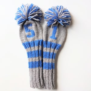 Set of 2, Made-to-Order! Hand Knitted Golf Club Covers Custom Head Covers, (Personalized with Your Choice Numbers/Letters) Gift Best Seller