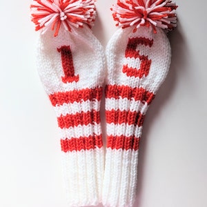 Set of 2, Made-to-Order! Hand Knitted Golf Club Covers Custom Head Covers, (Personalized with Your Choice Numbers/Letters) Gift Best Seller